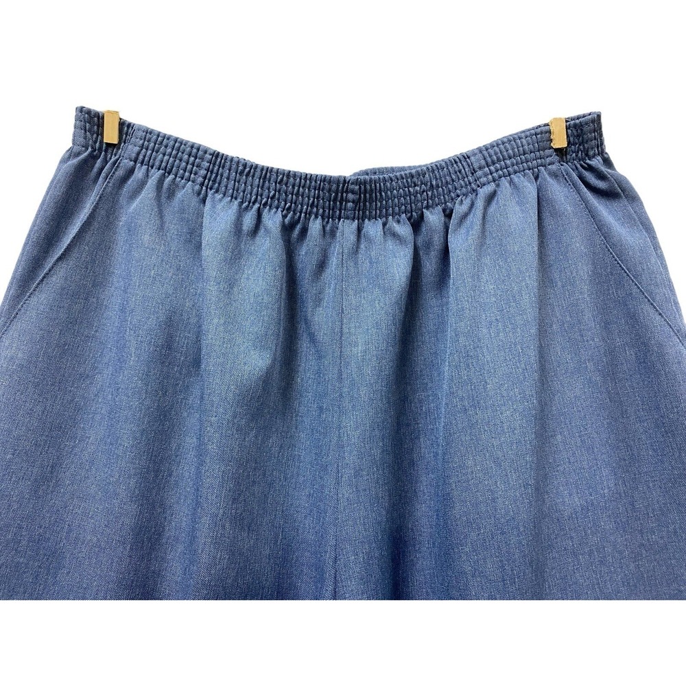 VTG Briggs Plus 24W Pleated Tapered Pants Blue Knit Officecore Academia - Picture 4 of 9